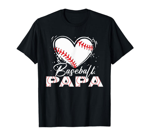 Baseball Papa Baseball Heart T-Shirt - Aesthetic Graphic Men Women - T-Shirt, Sweatshirt, Hoodie
