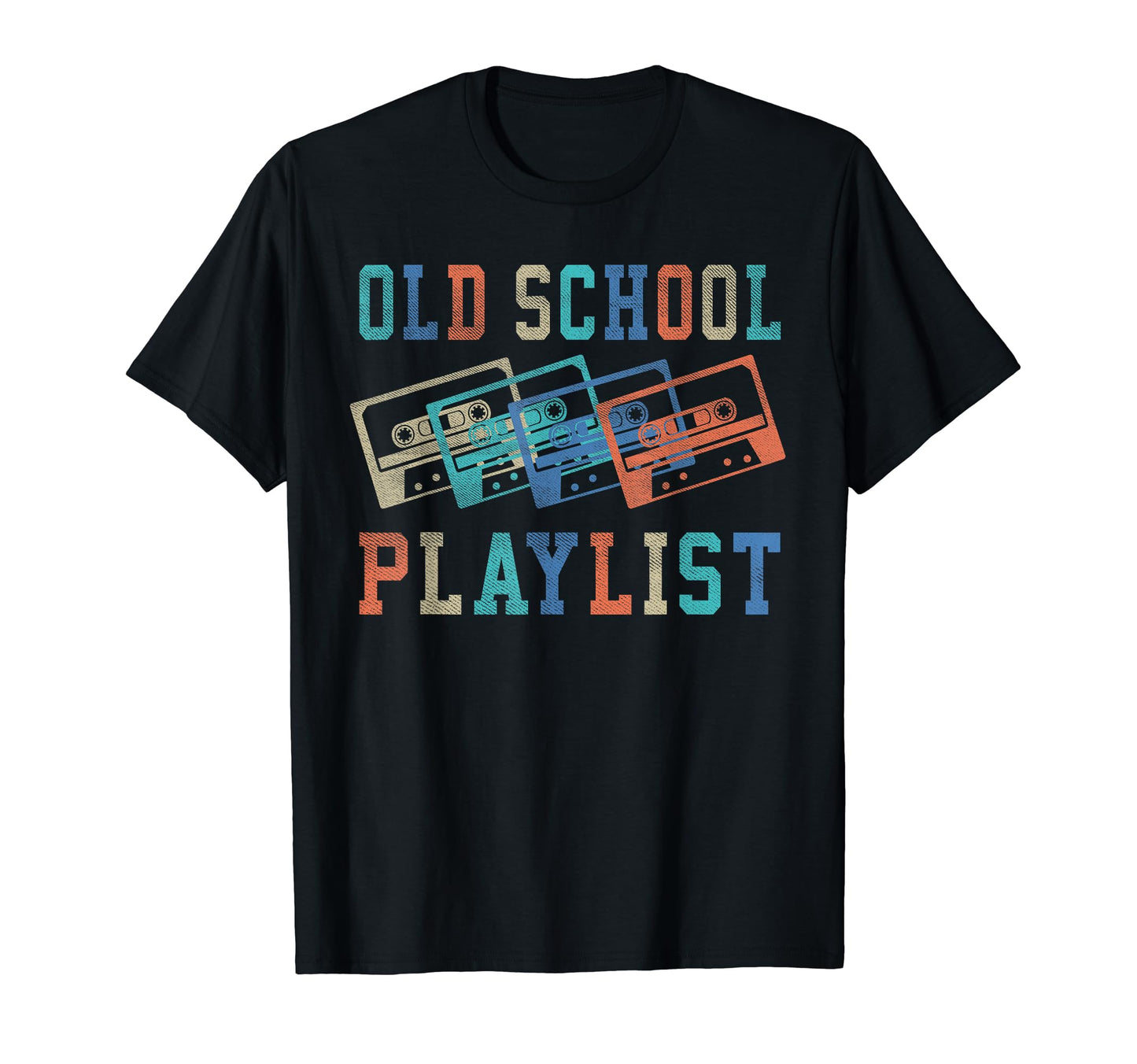 Old School Playlist Rock Cassette Tape T-Shirt - Graphic Print for Adults - T-Shirt, Sweatshirt, Hoodie