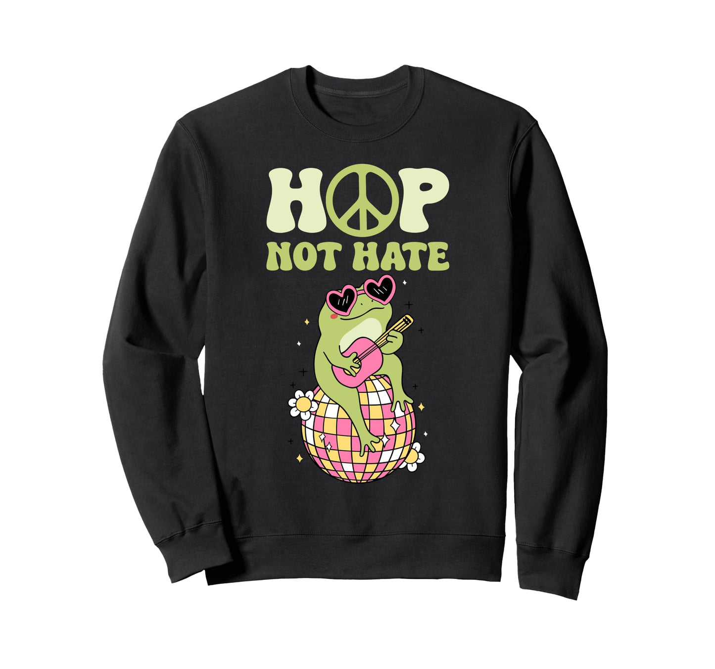 Peaceful Hippie Frog Groovy 70S Sweatshirt - Streetwear Style Unisex - T-Shirt, Sweatshirt, Hoodie