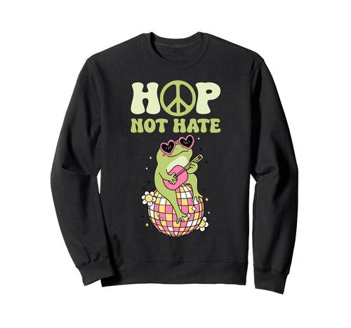 Peaceful Hippie Frog Groovy 70S Sweatshirt - Streetwear Style Unisex - T-Shirt, Sweatshirt, Hoodie