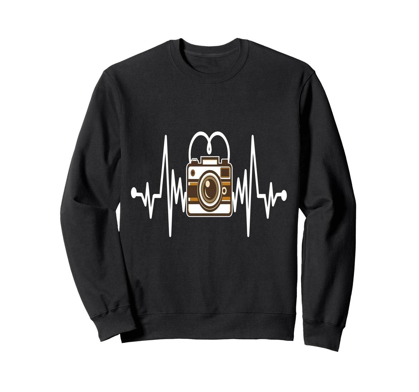 Womens Funny Camera Heartbeat Sweatshirt - Trendy Graphic for Adults - T-Shirt, Sweatshirt, Hoodie