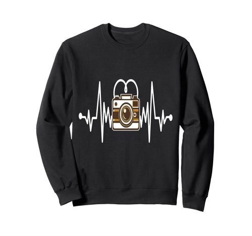 Womens Funny Camera Heartbeat Sweatshirt - Trendy Graphic for Adults - T-Shirt, Sweatshirt, Hoodie