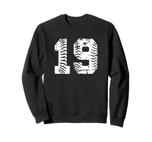 Baseball Softball Number 19 Sweatshirt - Novelty Apparel Unisex - T-Shirt, Sweatshirt, Hoodie