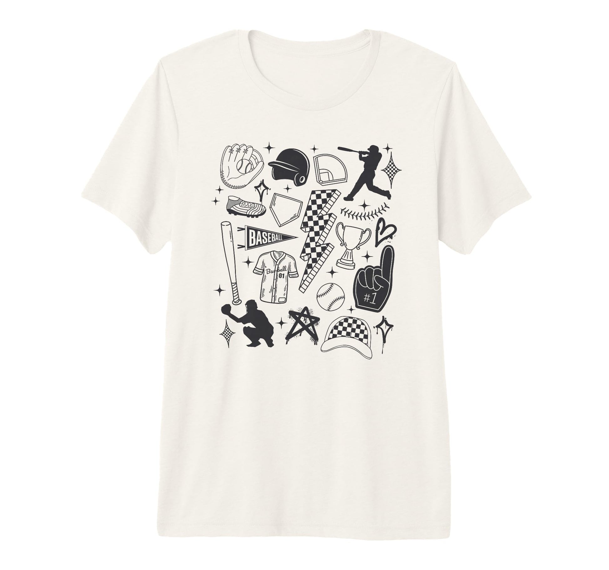 Baseball Player Game Day Punk Line Art T-Shirt - Trendy Graphic Men Women - T-Shirt, Sweatshirt, Hoodie