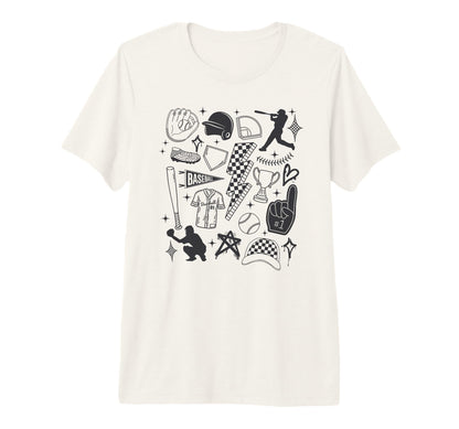 Baseball Player Game Day Punk Line Art T-Shirt - Trendy Graphic Men Women - T-Shirt, Sweatshirt, Hoodie