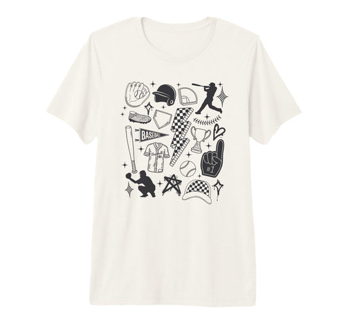 Baseball Player Game Day Punk Line Art T-Shirt - Trendy Graphic Men Women - T-Shirt, Sweatshirt, Hoodie