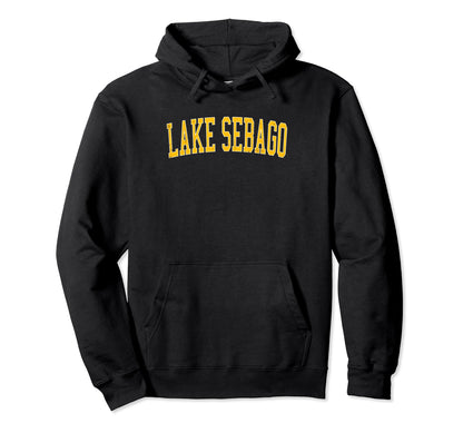 Lake Sebago Distressed Gold Varsity Hoodie - Custom Art Print Unisex - T-Shirt, Sweatshirt, Hoodie