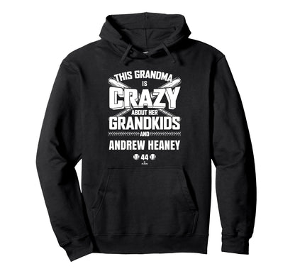 Grandma Crazy Andrew Heaney Texas Hoodie - Trendy Graphic for Adults - T-Shirt, Sweatshirt, Hoodie