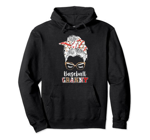 Baseball Granny Messy Bun Granny Hoodie - Aesthetic Graphic Men Women - T-Shirt, Sweatshirt, Hoodie