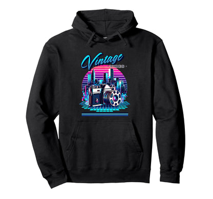 Vibes Old Chool Camera 80S Synthwave Hoodie - Aesthetic Graphic for Adults - T-Shirt, Sweatshirt, Hoodie