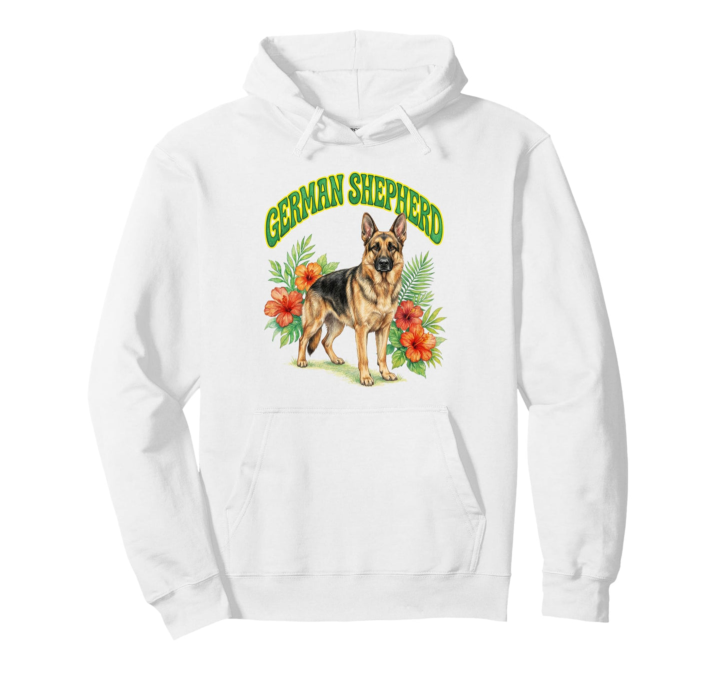 German Shepherd Dog Lover Groovy Hoodie - Custom Art Print Men Women - T-Shirt, Sweatshirt, Hoodie