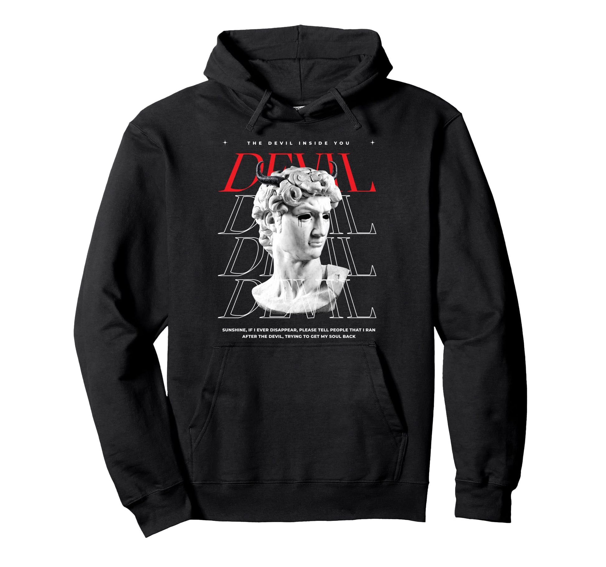 Devil Inside You Statue Aesthetic Hoodie - Custom Art Print for Adults - T-Shirt, Sweatshirt, Hoodie