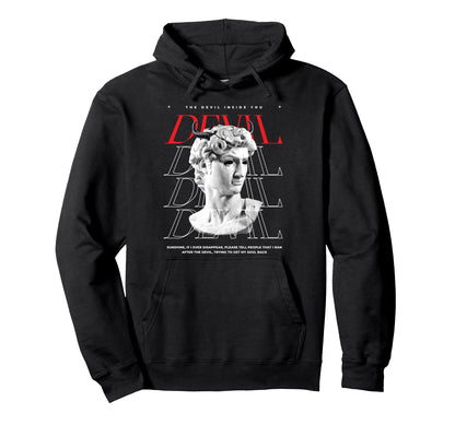 Devil Inside You Statue Aesthetic Hoodie - Custom Art Print for Adults - T-Shirt, Sweatshirt, Hoodie