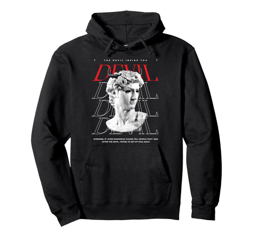 Devil Inside You Statue Aesthetic Hoodie - Custom Art Print for Adults - T-Shirt, Sweatshirt, Hoodie