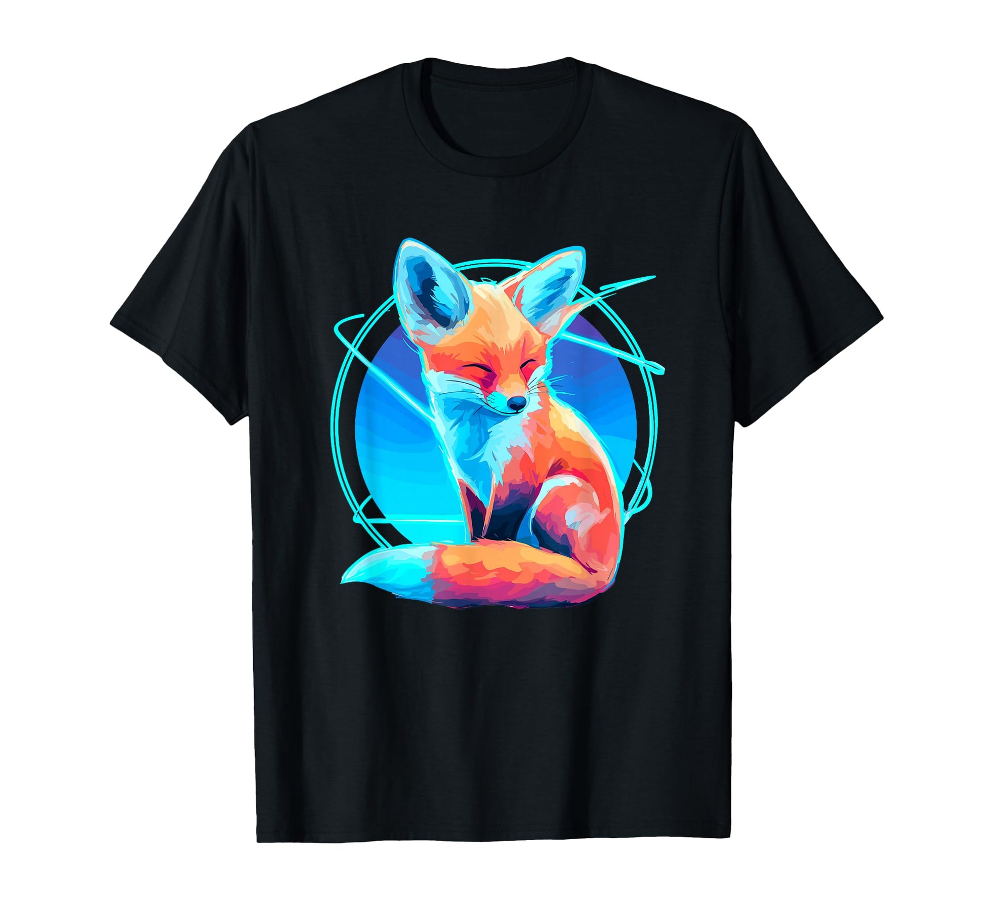 Cyber Fox Vaporwave Aesthetic Nightscape T-Shirt - Novelty Apparel Unisex - T-Shirt, Sweatshirt, Hoodie