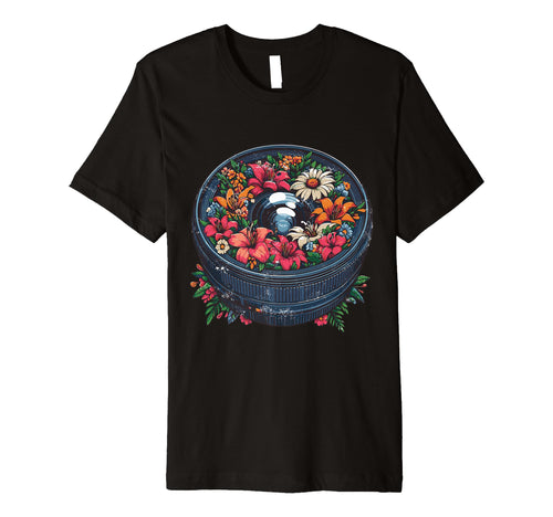 Floral Lens Music And Flower T-Shirt - Custom Art Print for Adults - T-Shirt, Sweatshirt, Hoodie