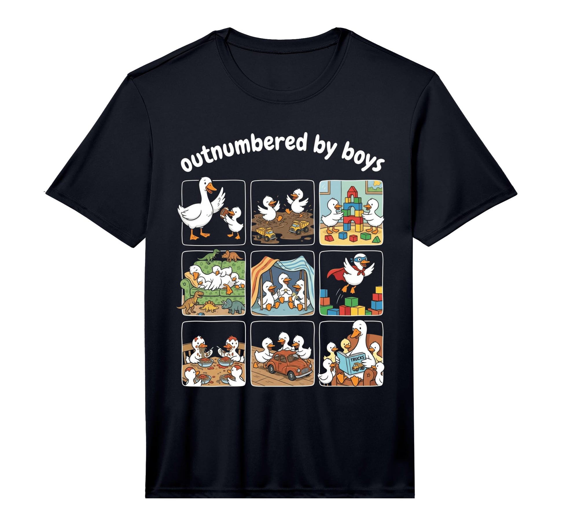 Mens Outnumbered Duckling Toy Truck T-Shirt - Minimalist Print Unisex - T-Shirt, Sweatshirt, Hoodie