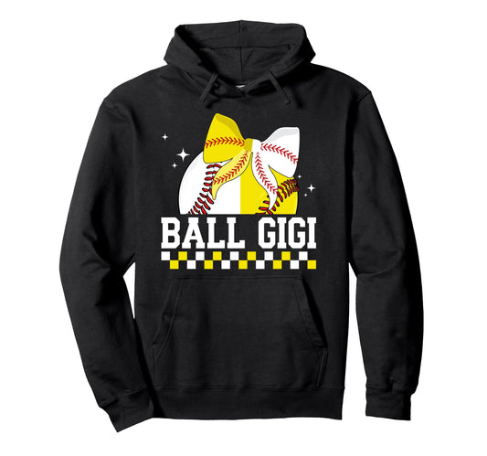 Ball Gigi Grandma Coquette Baseball Hoodie - Custom Art Print Men Women - T-Shirt, Sweatshirt, Hoodie