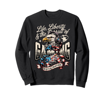 Patriotic Gaming Proud Usa Gaming Sweatshirt - Unique Graphic Unisex - T-Shirt, Sweatshirt, Hoodie
