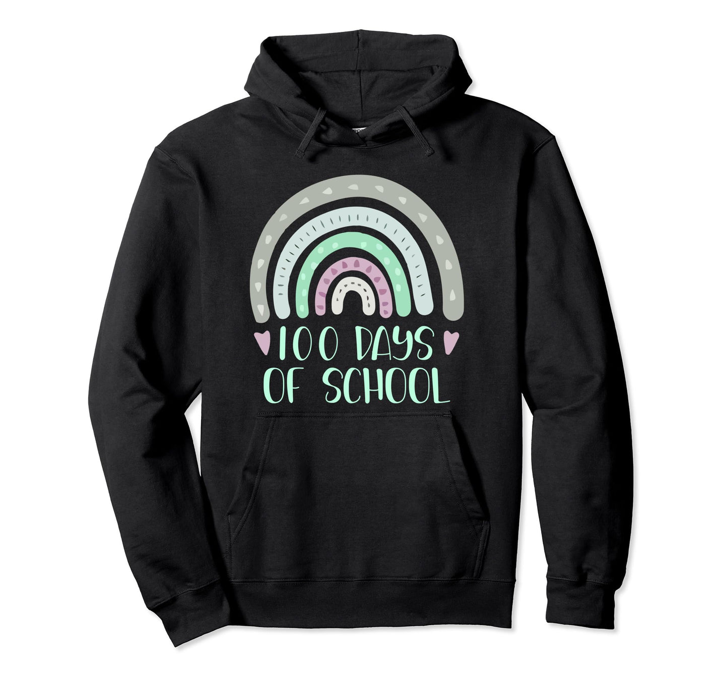 100 Days School Teacher Student Rainbow Hoodie - Custom Art Print Unisex - T-Shirt, Sweatshirt, Hoodie