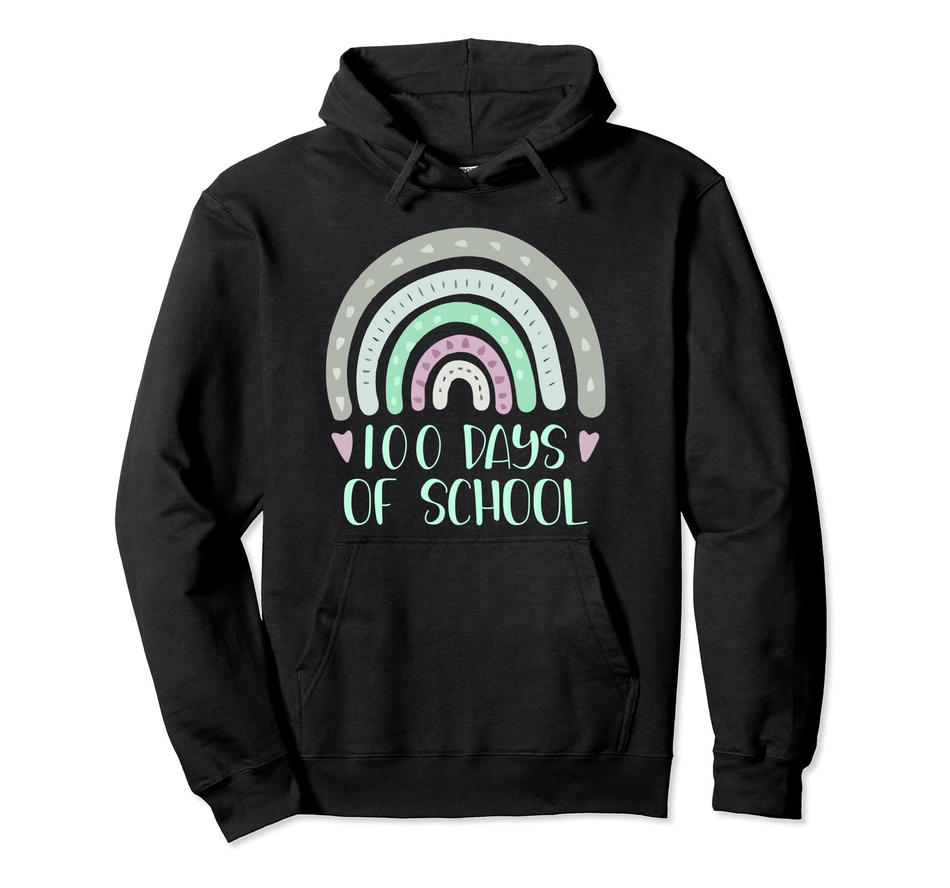 100 Days School Teacher Student Rainbow Hoodie - Custom Art Print Unisex - T-Shirt, Sweatshirt, Hoodie