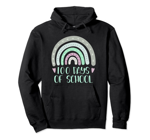 100 Days School Teacher Student Rainbow Hoodie - Custom Art Print Unisex - T-Shirt, Sweatshirt, Hoodie