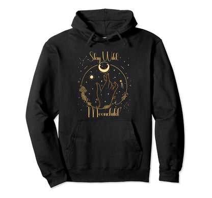 Stay Wild Moon Child Gift Peace Hoodie - Casual Everyday Wear for Adults - T-Shirt, Sweatshirt, Hoodie
