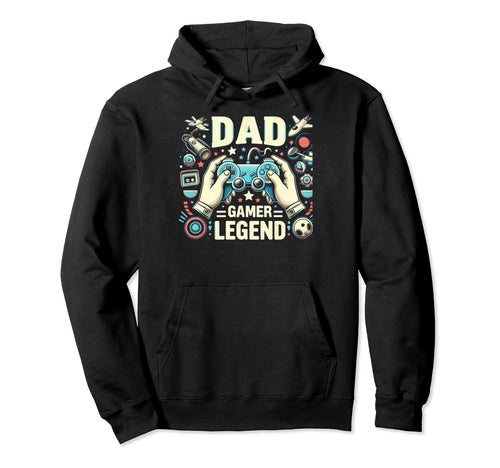 Gamer Dad Game Controller Gaming Hoodie - Casual Everyday Wear Men Women - T-Shirt, Sweatshirt, Hoodie