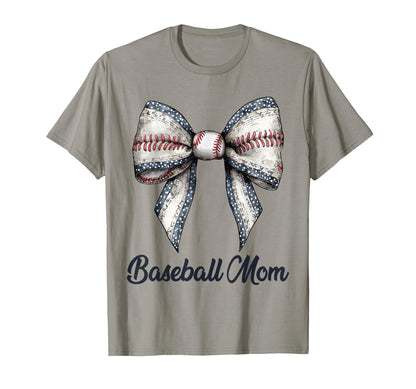 Baseball Mom Coquette Bow Baseball T-Shirt - Unique Graphic for Adults - T-Shirt, Sweatshirt, Hoodie