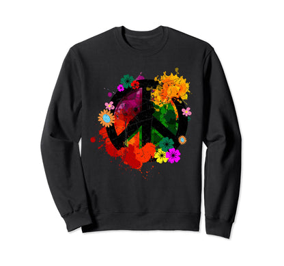 Colorful Peace Sign Paint Splatter Sweatshirt - Novelty Apparel Men Women - T-Shirt, Sweatshirt, Hoodie