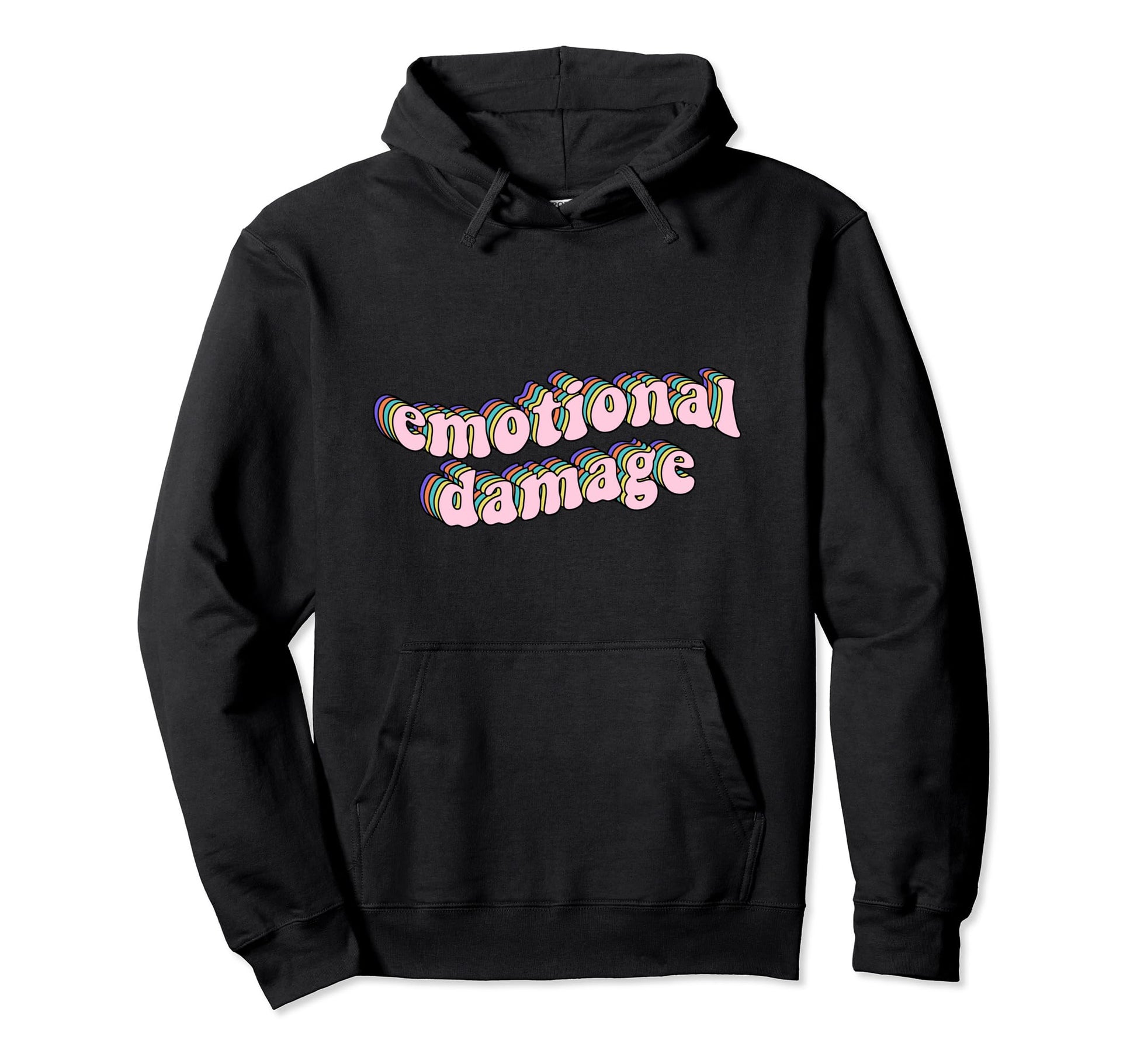 Rainbow Funny Groovy Emotional Hoodie - Fun Novelty Design for Adults - T-Shirt, Sweatshirt, Hoodie