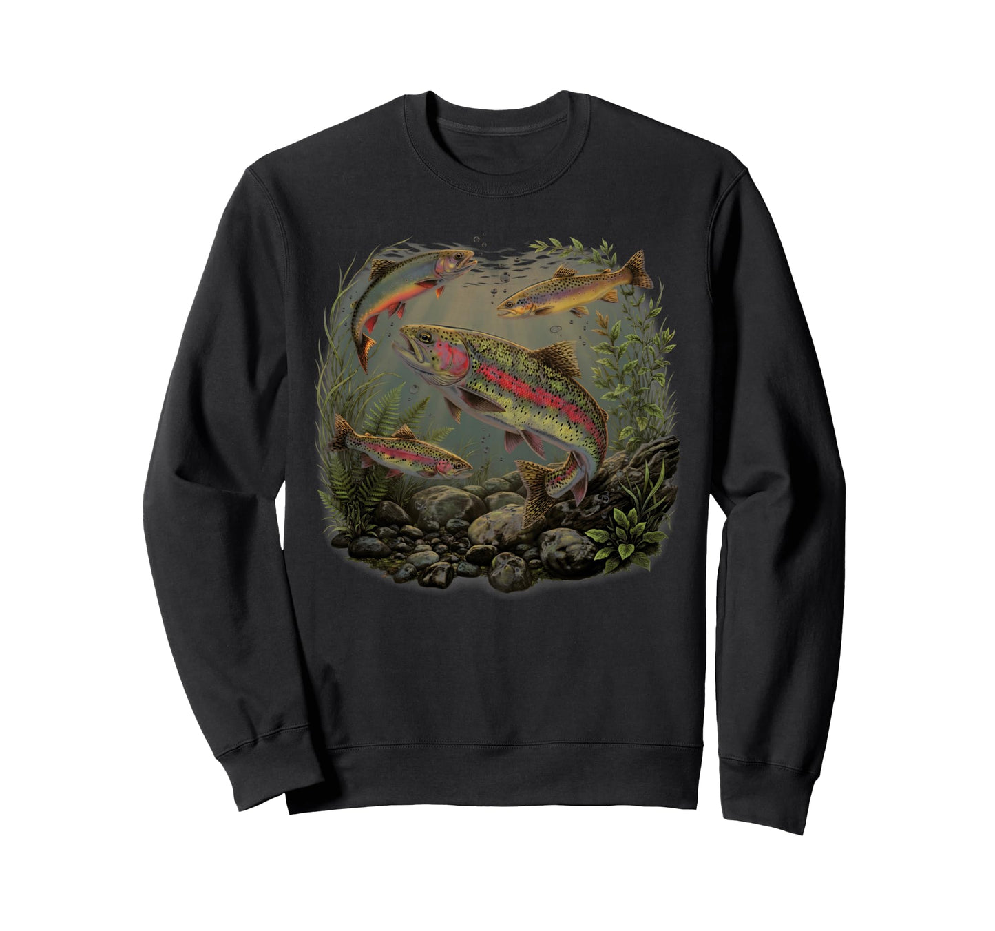 Rainbow Trout Floral Trout Meme Sweatshirt - Custom Art Print for Adults - T-Shirt, Sweatshirt, Hoodie