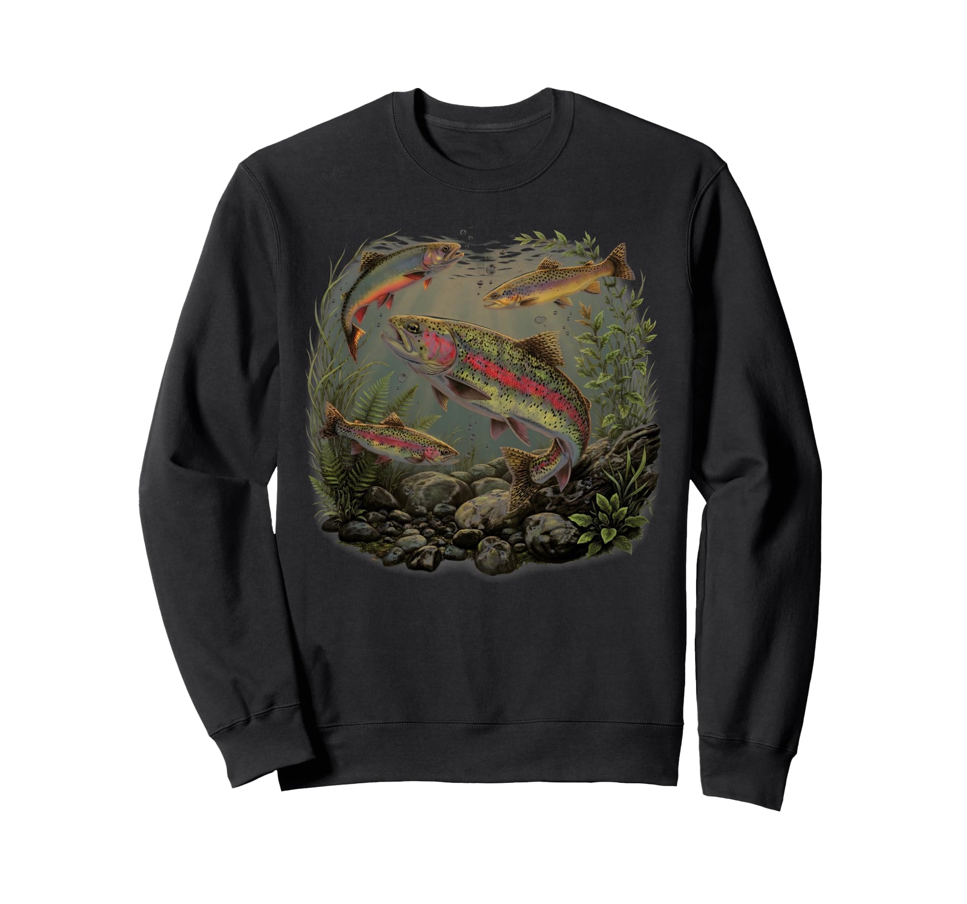Rainbow Trout Floral Trout Meme Sweatshirt - Custom Art Print for Adults - T-Shirt, Sweatshirt, Hoodie