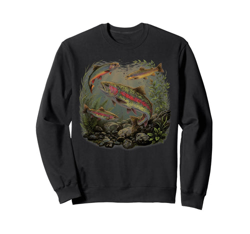 Rainbow Trout Floral Trout Meme Sweatshirt - Custom Art Print for Adults - T-Shirt, Sweatshirt, Hoodie