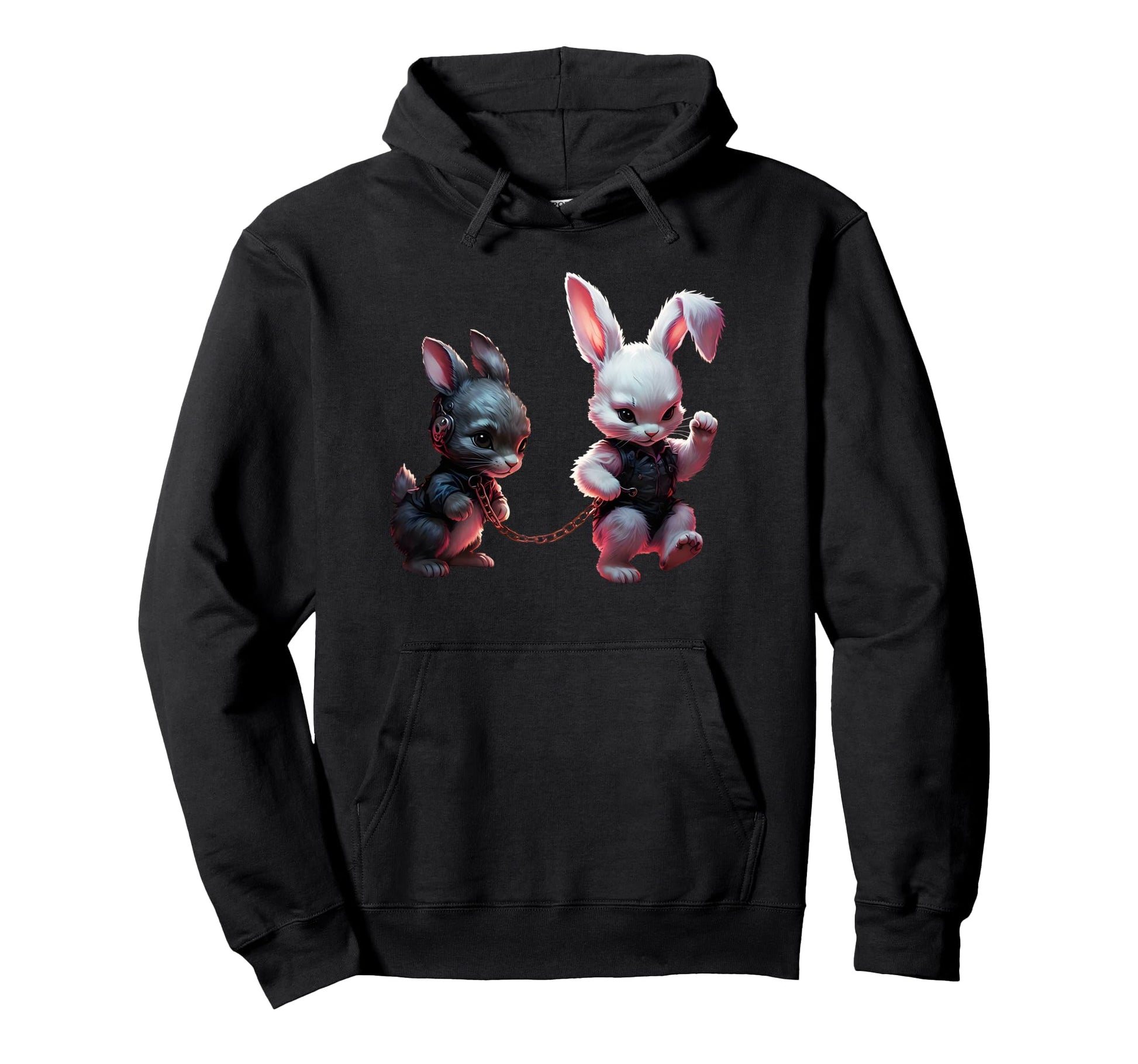 Rabbits Pride Equality Lgbtqia Puppy Goth Hoodie - Custom Art Print Unisex - T-Shirt, Sweatshirt, Hoodie