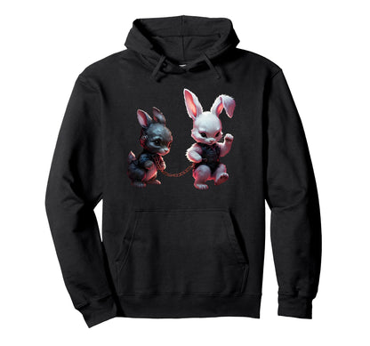 Rabbits Pride Equality Lgbtqia Puppy Goth Hoodie - Custom Art Print Unisex - T-Shirt, Sweatshirt, Hoodie