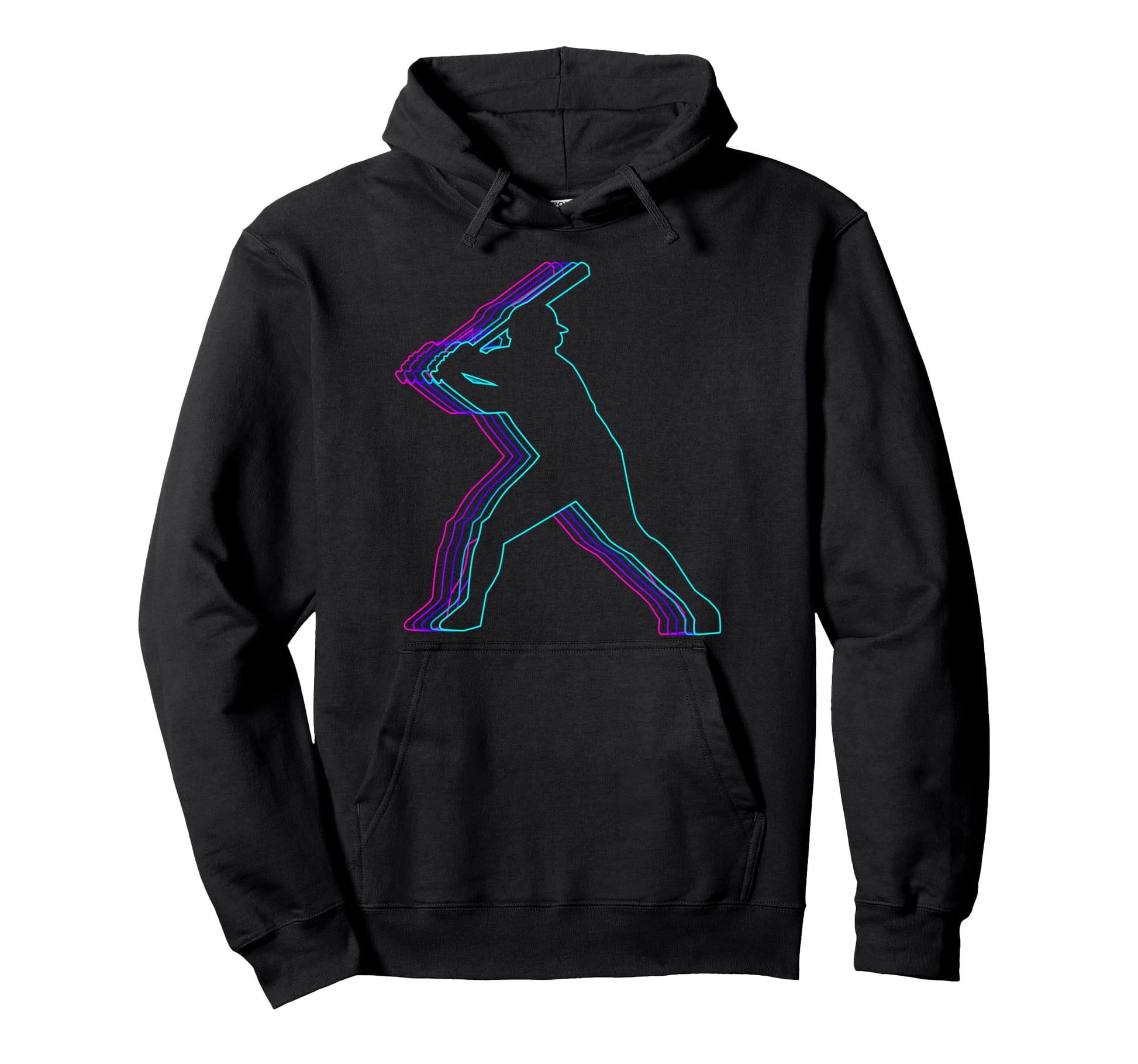 Baseball Player Team Coach Vaporwave Hoodie - Fun Novelty Design for Adults - T-Shirt, Sweatshirt, Hoodie