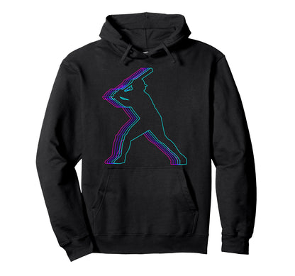 Baseball Player Team Coach Vaporwave Hoodie - Fun Novelty Design for Adults - T-Shirt, Sweatshirt, Hoodie