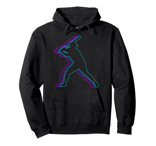 Baseball Player Team Coach Vaporwave Hoodie - Fun Novelty Design for Adults - T-Shirt, Sweatshirt, Hoodie