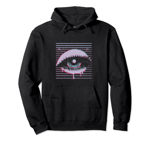 Synthwave Vaporwave Aesthetic Sad Eye Anime Hoodie - Graphic Print Unisex - T-Shirt, Sweatshirt, Hoodie