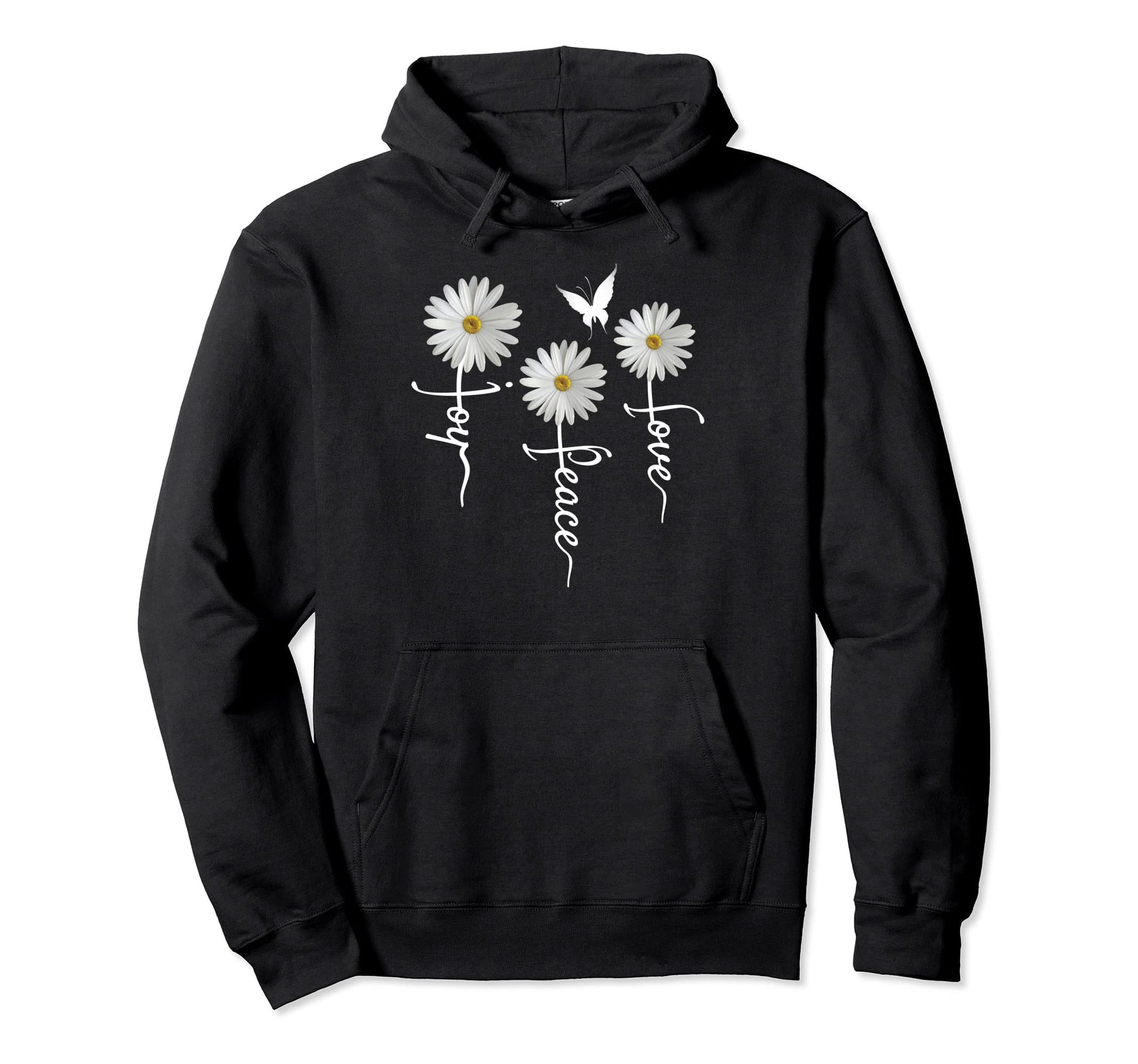 Inspirational Joy Peace Love Hoodie - Casual Everyday Wear Men Women - T-Shirt, Sweatshirt, Hoodie