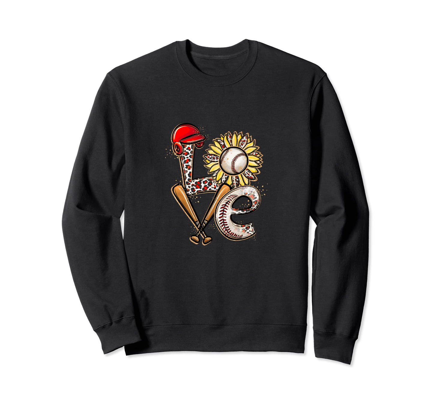 Love Baseball Player College Sweatshirt - Casual Everyday Wear Men Women - T-Shirt, Sweatshirt, Hoodie