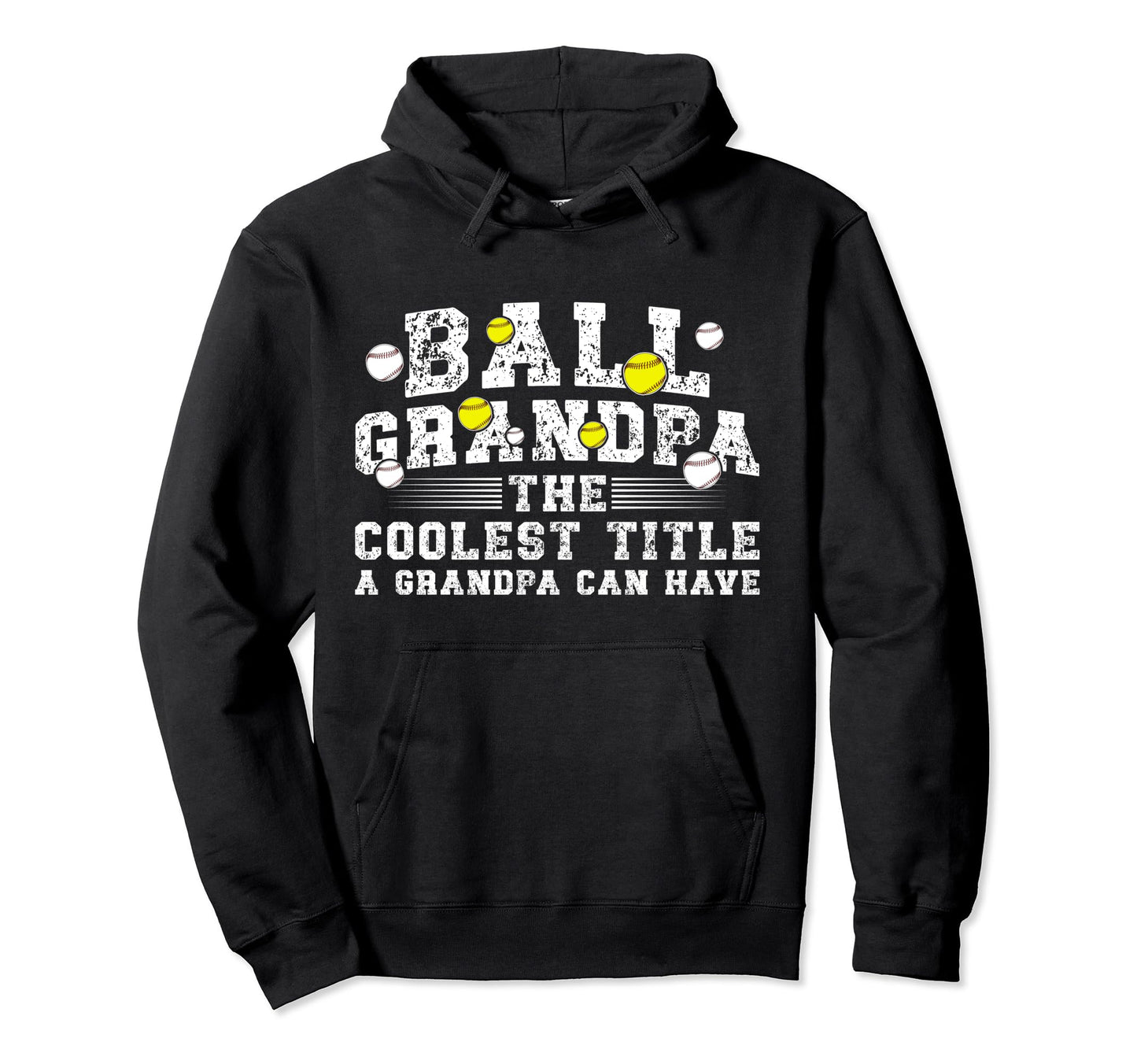 Ball Grandpa Coolest Title Baseball Hoodie - Custom Art Print Men Women - T-Shirt, Sweatshirt, Hoodie