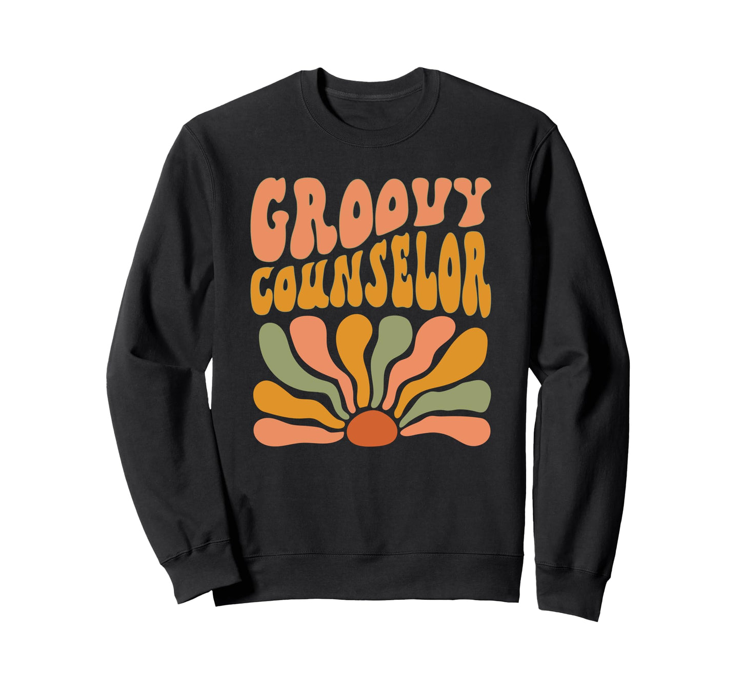 Groovy Counselor Flowers Mothers Day Sweatshirt - Custom Art Print Unisex - T-Shirt, Sweatshirt, Hoodie