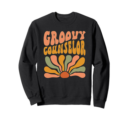 Groovy Counselor Flowers Mothers Day Sweatshirt - Custom Art Print Unisex - T-Shirt, Sweatshirt, Hoodie