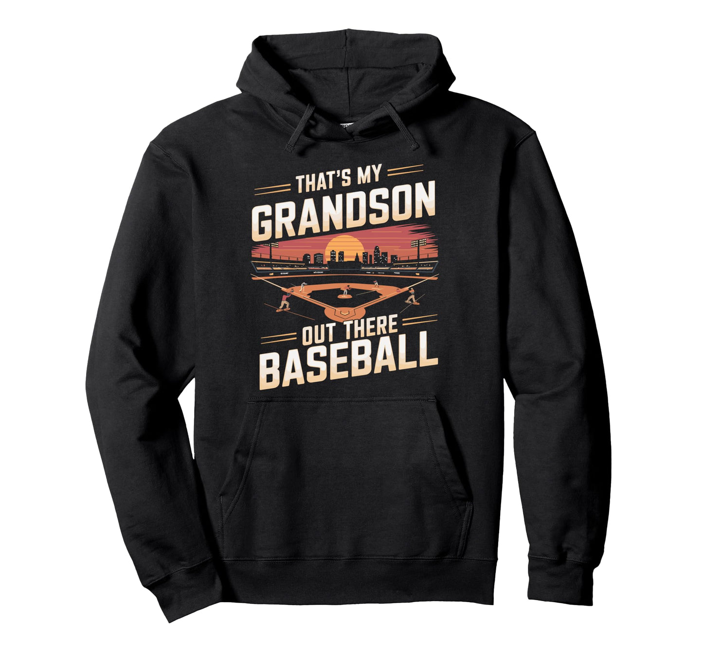 Thats My Grandson Out Funny Baseball Hoodie - Minimalist Print for Adults - T-Shirt, Sweatshirt, Hoodie