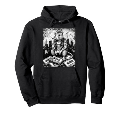 Grunge Rock Smoking Punk Rat Tattoos Hoodie - Aesthetic Graphic Unisex - T-Shirt, Sweatshirt, Hoodie