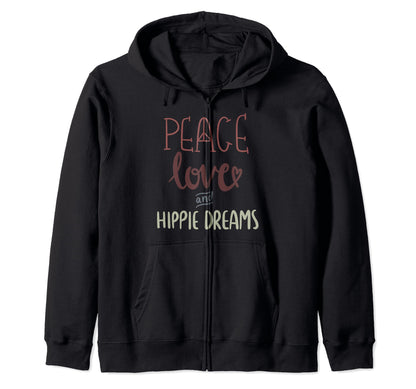 Peace Love And Hippie Dreams Happy T-Shirt - Aesthetic Graphic for Adults - T-Shirt, Sweatshirt, Hoodie