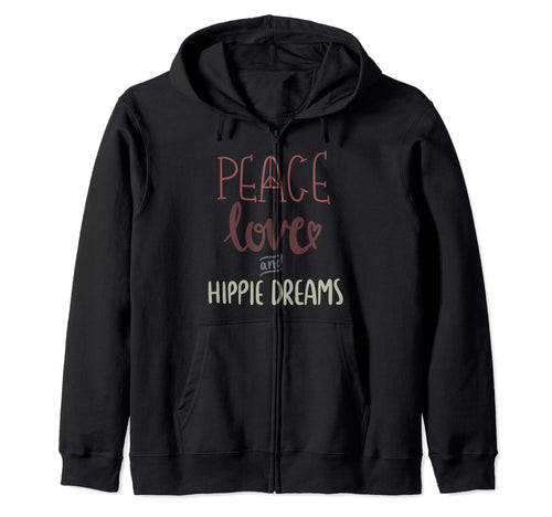 Peace Love And Hippie Dreams Happy T-Shirt - Aesthetic Graphic for Adults - T-Shirt, Sweatshirt, Hoodie