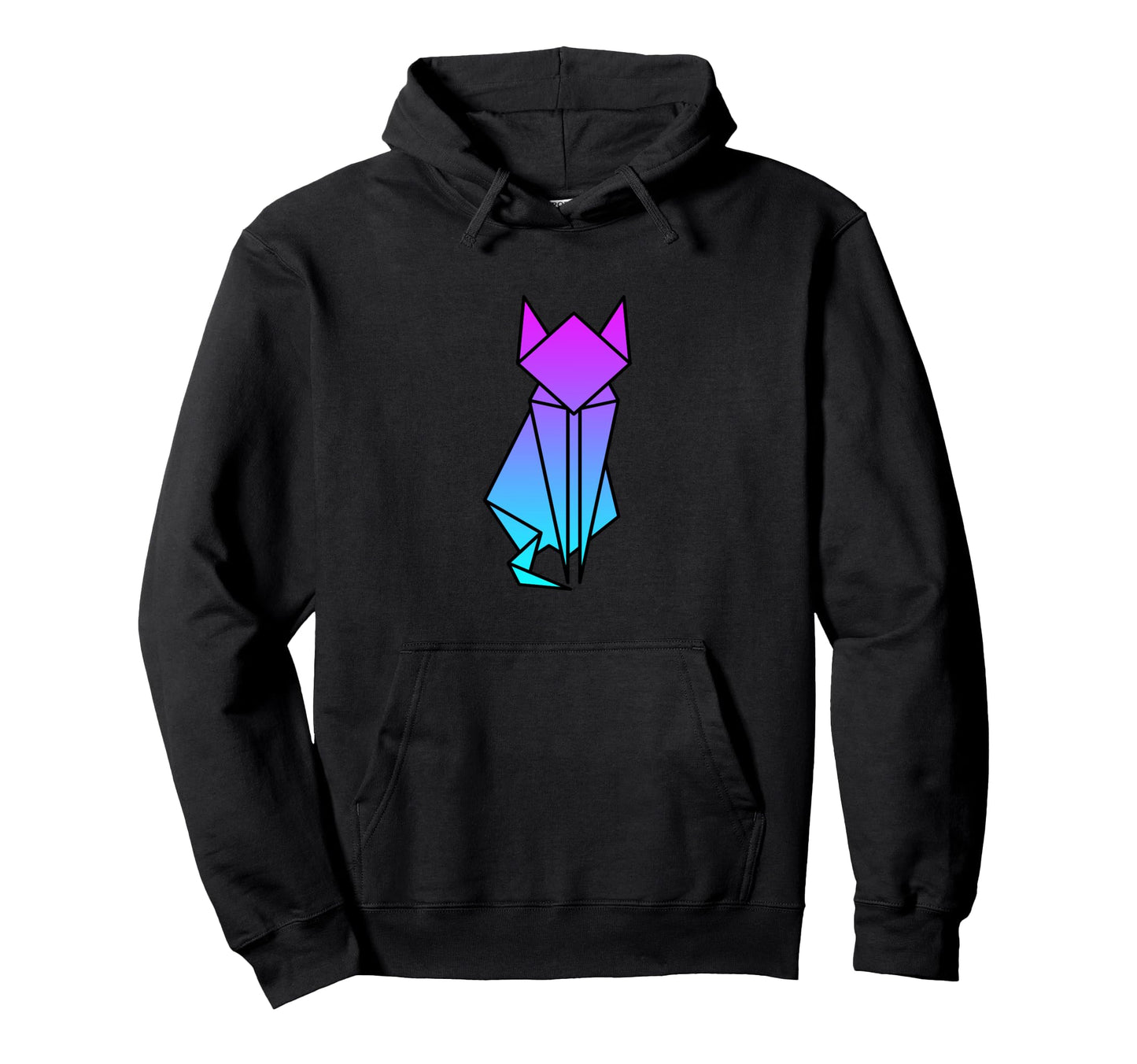Cat Origami Vaporwave Aesthetic Hoodie - Casual Everyday Wear Men Women - T-Shirt, Sweatshirt, Hoodie